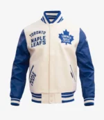 Toronto Maple Leafs Retro Classic Rib Varsity Jacket For Unisex