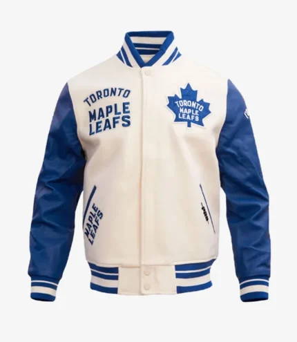 Toronto Maple Leafs Retro Classic Rib Varsity Jacket For Unisex