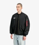 Alpha Industries x TEILE MA-1 Black Bomber Jacket For Unisex
