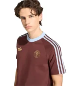 Aston Villa Brown Adidas T-Shirt For Unisex