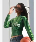 Boston Celtics Off Season NBA Kelly Green Cropped Track Jacket For Unisex
