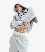 Gap x Young Miko 2026 Grey Fleece Pullover Hoodie For Unisex