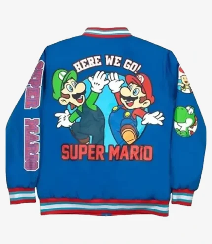 Here We Go Super Mario Limited Edition Blue Bomber Jacket