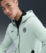 Nike Inter Milan 25-26 Tech Fleece Windrunner Zip Grey Hoodie for Unisex