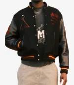 Stussy 40th Anniversary IST Full-Snap Black Varsity Jacket For Unisex