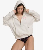 Unisex Victoria Secret PINK Campus Fleece Half-zip Hoodie