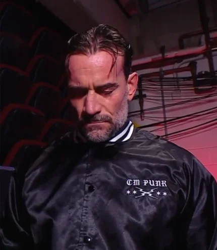Unisex WWE Elimination Chamber CM Punk Larry Forever Satin Varsity Jacket