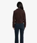 Bod And Christensen Brown Suede Leather Jacket For Women