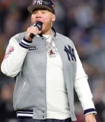 Unisex World Series 2024 Fat Joe New York Yankees Grey Varsity Jacket