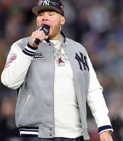 Unisex World Series 2024 Fat Joe New York Yankees Grey Varsity Jacket