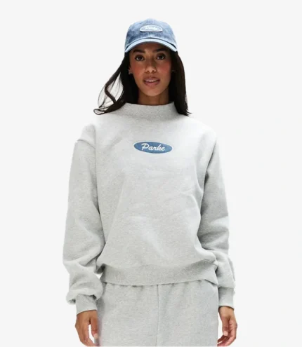 2026 Parke Grey Signature Patch Mockneck Fleece Sweatshirt