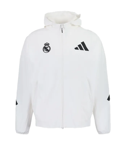 Adidas Real Madrid 2026 Men’s Urban Z.N.E. White Woven Track Jacket For Unisex
