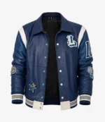 American Idol S24 Lionel Richie Blue Leather Jacket