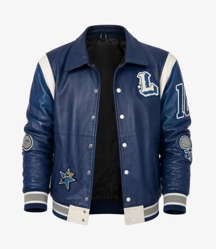American Idol S24 Lionel Richie Blue Leather Jacket