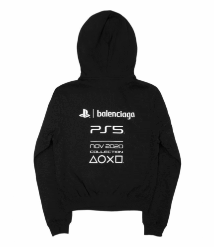 Balenciaga X PS5 Black Cotton Hoodie 1