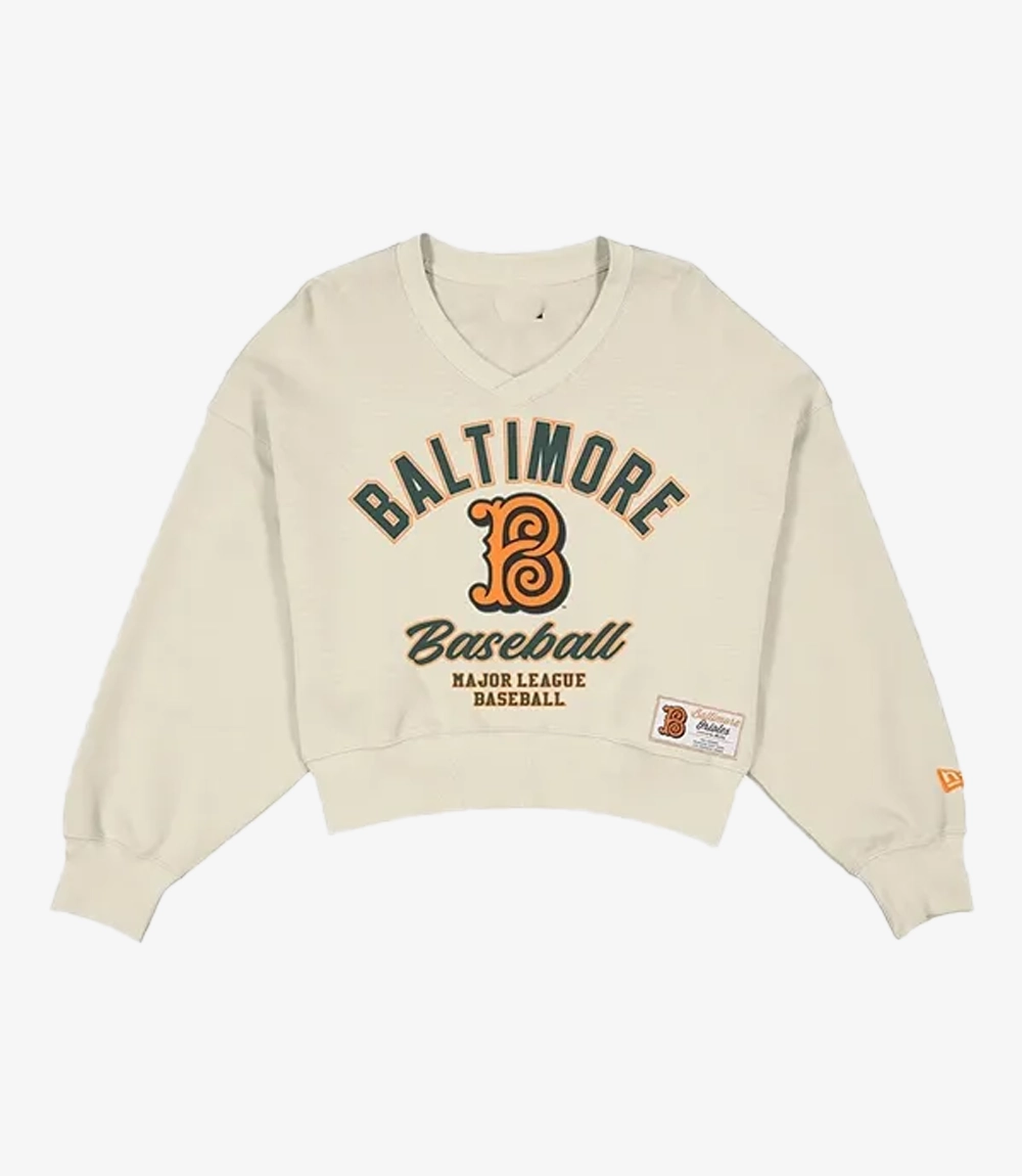 Baltimore Orioles New Era Cream 2026 City Connect V-Neck Sweatshirt Unisex Baltimore Orioles New Era Cream 2026 City Connect V-Neck Sweatshirt