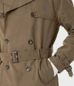 Double Breasted Notch Lapel Mid-Length Khaki Peacoat