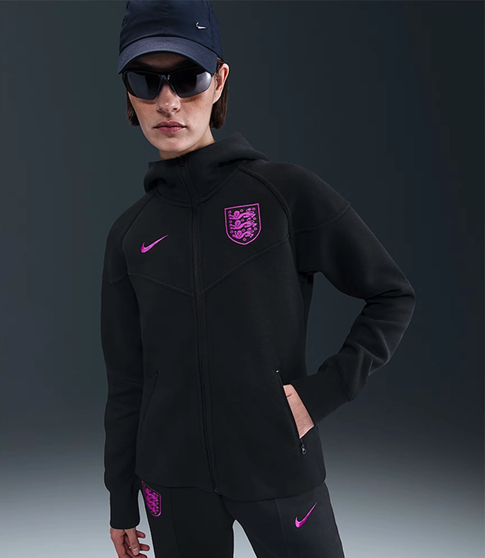 England Lionesses Nike Tech Windrunner Women’s Football Fleece Full-Zip Hoodie unisex England Lionesses Nike Tech Windrunner Women’s Football Fleece Full-Zip Hoodie