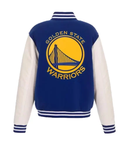 Golden State Warriors Royal and White Varsity Jacket