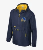 Golden State Warriors Stadium Essentials Navy Compete Quarter-Zip Hoodie Jacket