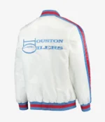 Houston Oilers Throwback D-Line Varsity Satin Jacket