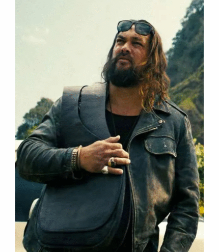 Jason Momoa The Wrecking Crew Black Leather Jacket 3