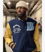 LeBron James Motown Records Blue & Beige Wool Varsity Jacket
