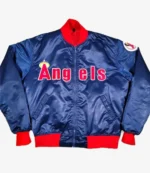 Los Angeles Angels Vintage Navy Blue Bomber Jacket For Unisex