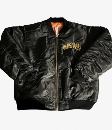 Michael Jackson’s Dangerous Tour Black Satin Bomber Jacket