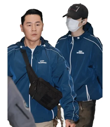 Unisex Musinsa Keep Swimming BTS Jacket Merch In Blue