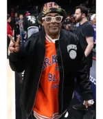 New York Knicks Spike Lee Black Satin Bomber Jacket For Unisex