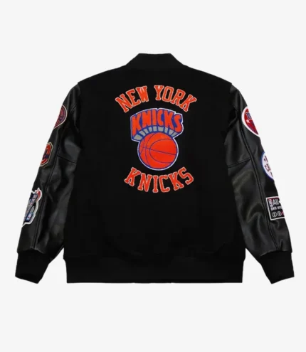 Ny Knicks Black Team Logo Varsity Jacket