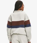 Parke Vintage Striped With Nostalgia Patch Mockneck Sweatshirt