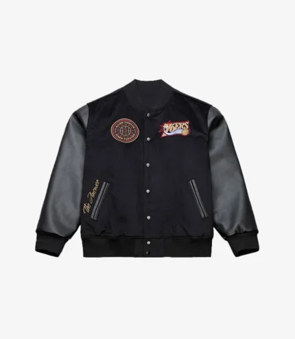 Unisex Philadelphia 76ers x Mitchell & Ness Allen Iverson Black Walk The Tunnel Varsity Jacket