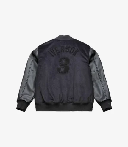 Philadelphia 76ers x Mitchell & Ness Allen Iverson Black Walk The Tunnel Varsity Jacket