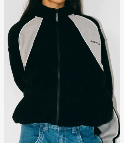 Rusty Two Tides Zip Through Sherpa Fleece Jacket