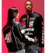 Serene GT Leather Black Double Zipper Jacket For Men & Women