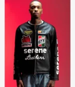 Serene GT Leather Black Double Zipper Jacket