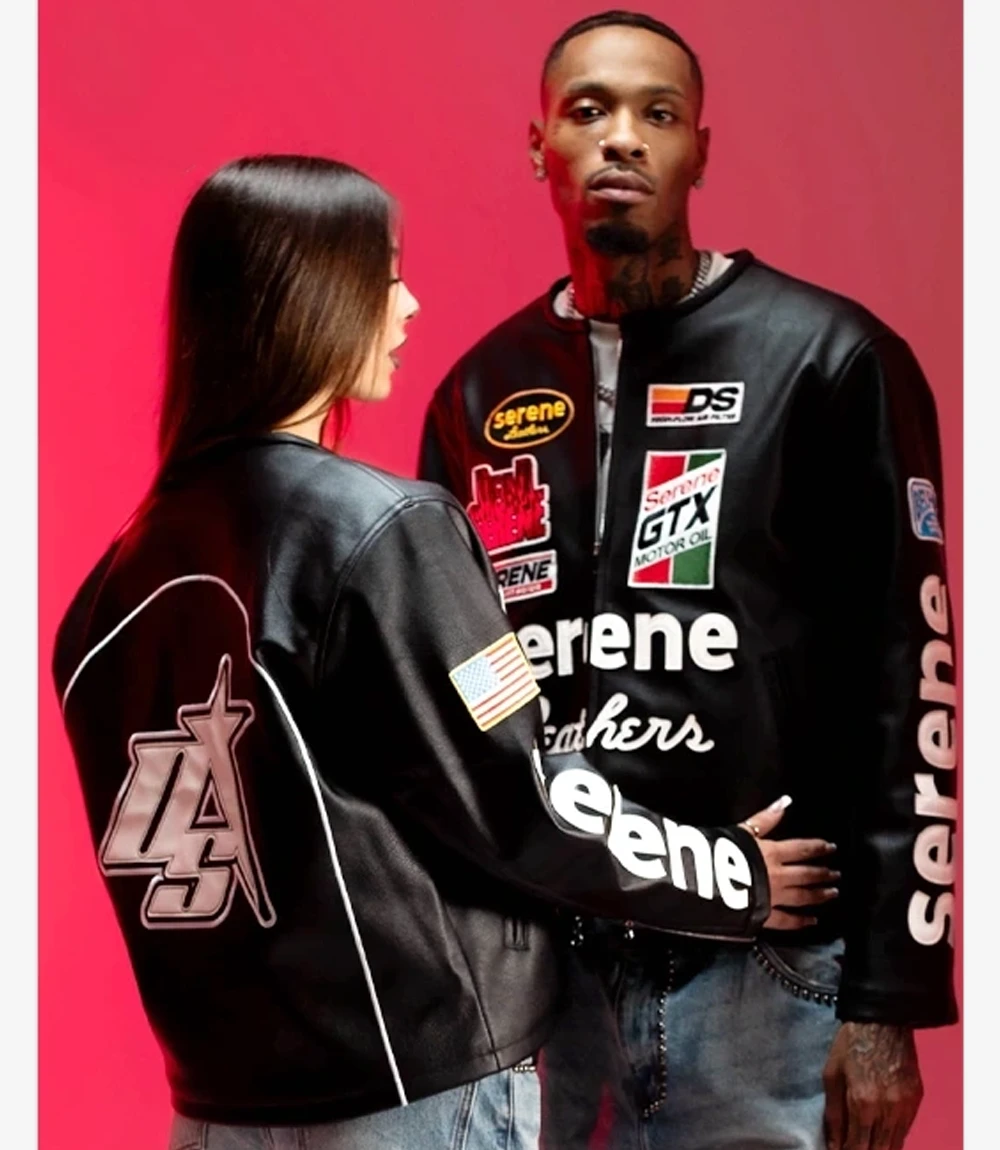 Serene GT Leather Black Double Zipper Jacket Serene GT Leather Black Double Zipper Jacket For Men & Women