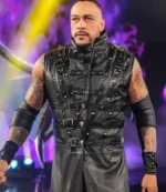 Unisex SmackDown 2026 Damian Priest Black Leather Sleeveless Coat