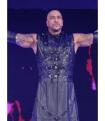 SmackDown 2026 Damian Priest Black Leather Sleeveless Coat