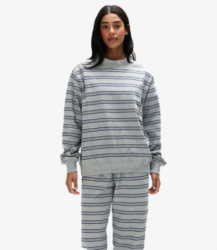 Parke Striped Mockneck Pullover Sweatshirt