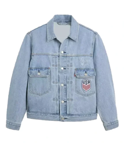 The Best Of USA 2026 United States Soccer Blue Type II Trucker Jacket For Unisex