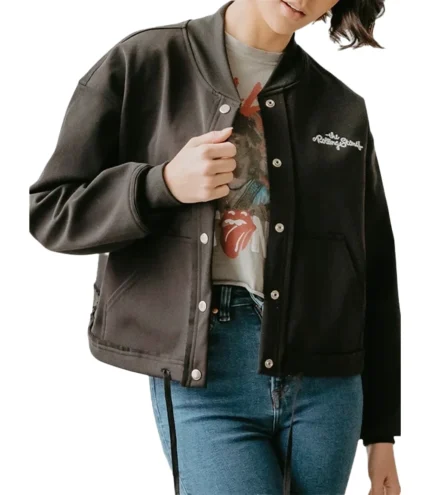Unisex The Rolling Stones Black Varsity Jacket