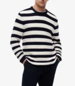 Travis Kelce Cleveland Guardians Game Striped Crochet Sweater