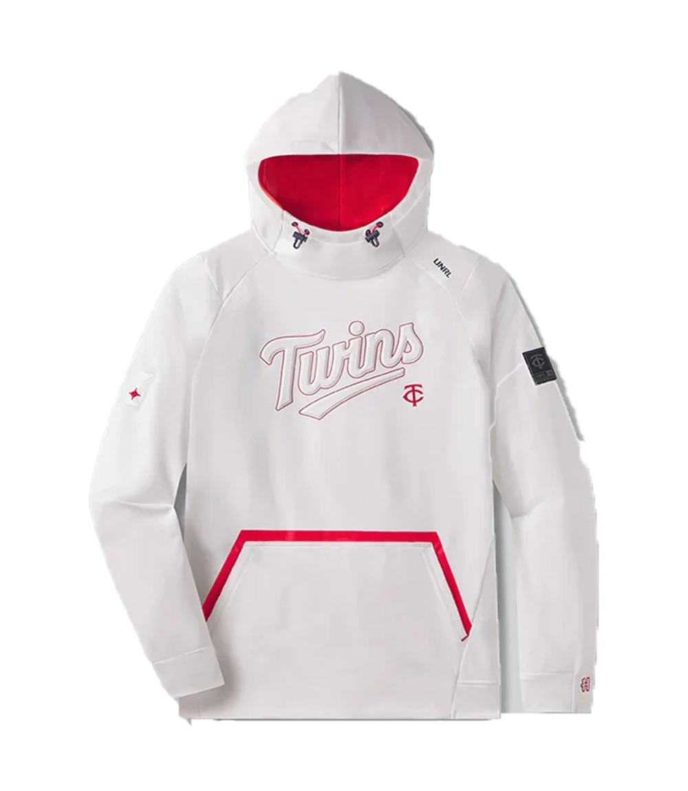 UNRL x Minnesota Twins Crossover Fleece Pullover Hoodie II in White Unisex UNRL x Minnesota Twins Crossover Fleece Pullover Hoodie II in White