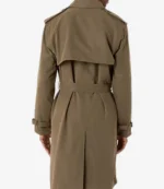 Double Breasted Notch Lapel Mid-Length Khaki Peacoat For Unisex