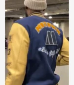 LeBron James Motown Records Blue & Beige Wool Varsity Jacket For Unisex