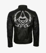 Love Black Cafe Racer Leather Jacket For Unisex