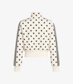 Vintage Polka Dot Satin Black And White Track Jacket For Men & Women